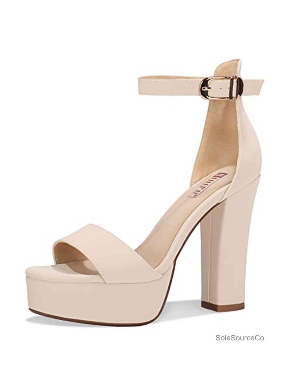 5 Inch Platform Chunky Heels Ankle Strap Open Toe Sandals Block Heel Dress Shoes